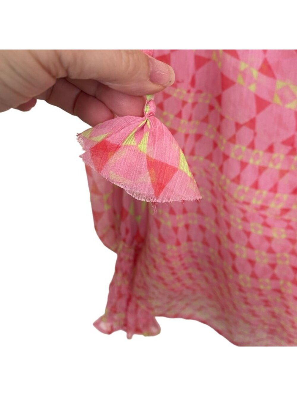 Misa Siena Tie Top Geo Print Pink Size Small NWT - Picture 5 of 9